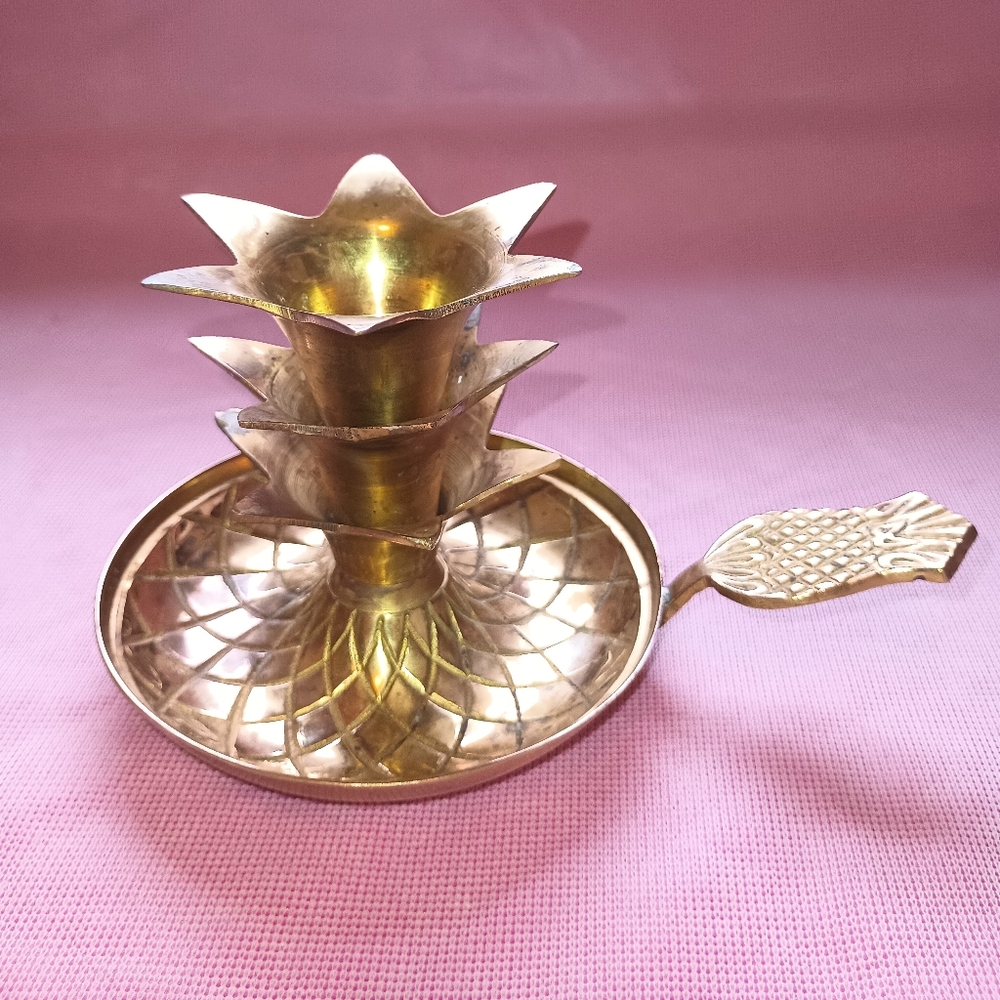Solid brass candle holder